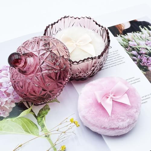 Crystal Glass Candy Snack Barrel Storage Jar Embossed Luxury Cookie Buffet Canister With Lids Jewelry Box Jar Biscuit Containers（Crown-Purplish-Red） - color: Crown-Purplish-Red
