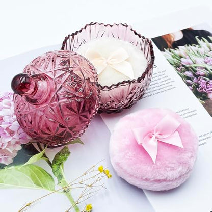 Crystal Glass Candy Snack Barrel Storage Jar Embossed Luxury Cookie Buffet Canister With Lids Jewelry Box Jar Biscuit Containers（Crown-Purplish-Red） - color: Crown-Purplish-Red