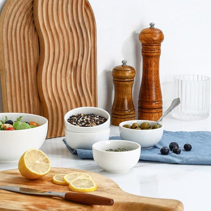 Selamica Ceramic Dipping Bowls 4 oz, Mini Dip Bowls Set of 6 for Sauce, Condiment, Side Dish, Charcuterie Board, Microwave Dishwasher Safe, White - color: White, size: 4 Oz