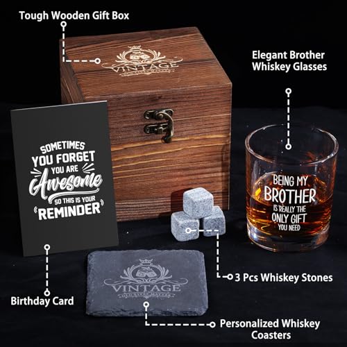 Fathers Day Best Gifts For Brother, Being My Brothers Is The Only Gift You Need Whiskey Set Gifts For Men, Personalized Brother Present s From Sister, Cool Fathers Day Brothers Gift From Sister - color: brother