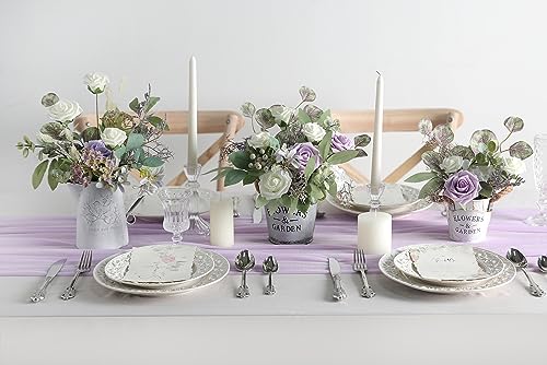 Serra Flora Artificial Greenery Spray Box Set(Pack of 38pcs) with 9 Kinds of DIY Wedding Bouquet Filler Table Centerpieces and Floral Arrangement (Lilac & Green) - color: Lilac &Green