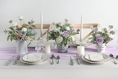 Serra Flora Artificial Greenery Spray Box Set(Pack of 38pcs) with 9 Kinds of DIY Wedding Bouquet Filler Table Centerpieces and Floral Arrangement (Lilac & Green) - color: Lilac &Green
