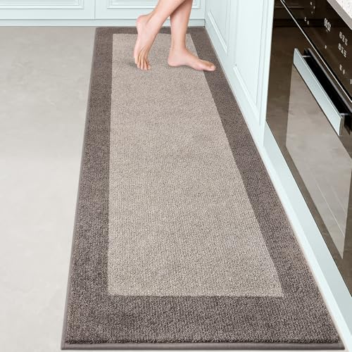 Kitchen Rug 24" x 84", Hallway Runner Rug for Floor Roll Packing | Non Slip, Machine Washable, Dirt trapping, Absorbent, Quick Drying, for Entryway, Bedroom, Bathroom, Door - color: Beige, size: 24" X 84"