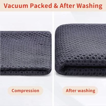Homaxy 100% Cotton Oversized Waffle Weave Kitchen Towels 4-Pack, Dark Grey | 20 x 28 Inches, Ultra Soft Absorbent Dish Towels, Quick Drying Large Cleaning Towels - color: Dark Grey, size: 20 X 28 - 4 Pack