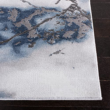 SAFAVIEH Craft Collection Runner Rug - 2'3" x 6', Grey & Blue, Modern Abstract Design, Non-Shedding & Easy Care, Ideal for High Traffic Areas in Living Room, Bedroom (CFT877L) - color: Grey/Blue, size: 2'3" x 6' (Runner)