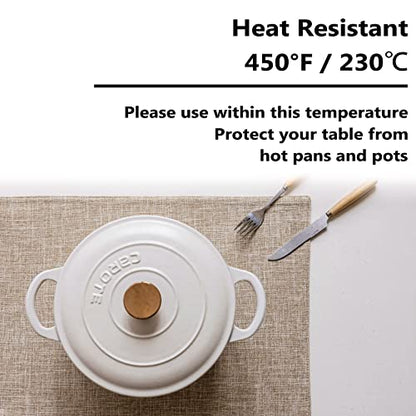 Home Brilliant Linen Place Mats Set of 6 Heat Resistant Dining Table Place Mats Cloth Placemats Kitchen Table Mats Placemat, Burlap - color: Burlap, size: Placemats 13" x 19", Set of 6
