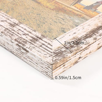4x4 Collage Picture Frames Set of 2, Rustic Wooden Real Glass Vertical Hanging 3 Opening 4 by 4 Photo Frame, Distressed White - color: Distressed White, size: Vertical-4x4 in
