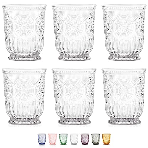 Clear Small Drinking Glasses Set of 6 Vintage Hobnail 8 oz - color: Clear, size: Small