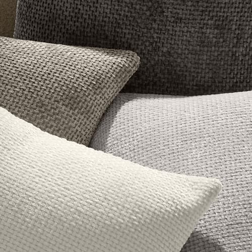 Textured Chenille Pillow Covers 20x20, Pack of 4, Light Brown | Thick Textured Chenille with Hidden Zipper - color: Neutral Gray, size: 20" x 20" (Pack of 4)
