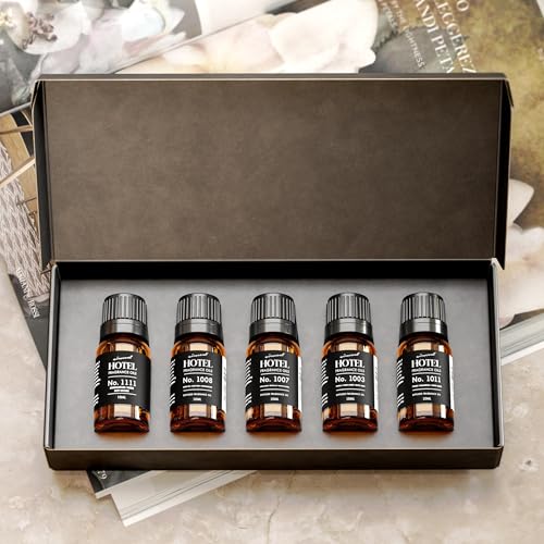 AirScent Hotel Diffuser Oil Gift Set - Most Popular 5-Star Hotel Scents | 5 Pack - 10 mL, 0.34 fl oz Fragrance Oil Set - Inspired by My Way, The Beach Villas and Other Luxury Hotel Scents