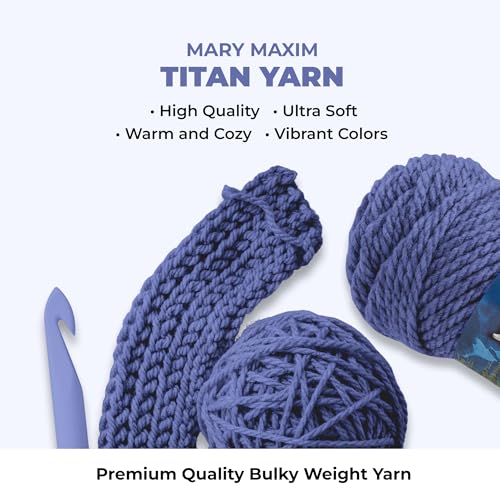 Mary Maxim Titan Bulky Yarn, Weight 5 Acrylic, Chunky Yarn for Crocheting and Knitting, Ideal for Thick, Soft Blankets, Throws, and Graph Style Sweaters, 80 Yards - Dark Denim - 1 Skein - color: Dark Denim