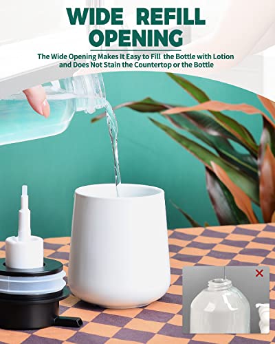 Bosilunlife 12Oz Ceramic Foam Soap Dispenser for Bathroom Kitchen Counter | Premium countertop foam pump creates delicate dense foam, stable desktop placement,Matte White - color: Matte White