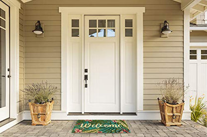 DII Natural Coir Doormat Outdoor Welcome Mat, 17x29, Tropical - color: Tropical