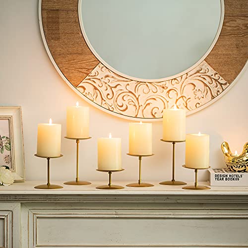 Romadedi Pillar Candle Holder Plates, Gold Centerpiece Stands, Set of 12 - color: Gold, size: Set of 12