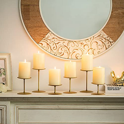 Romadedi Pillar Candle Holder Plates, Gold Centerpiece Stands, Set of 12 - color: Gold, size: Set of 12