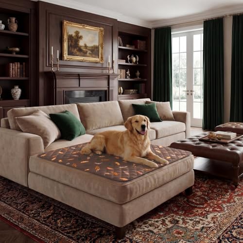 Reversible Dog Bed Cover with Waterproof Lining, Water Resistant Slipcover Furniture Protector and Pet Blanket, Washable Couch Cover for Kids, Dogs, Pets.(Brown/Light Brown,40"x50") - color: Brown/Light Brown, size: 40"x50"