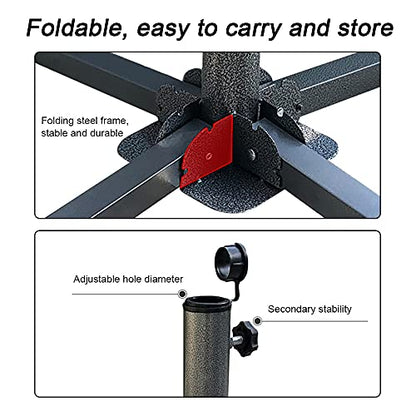 Foldable Patio Sun Shade Anchor Holder Adjustable Portable Beach Anchor Heavy Duty Tempered Iron Outdoor Patio Umbrella Base Holder