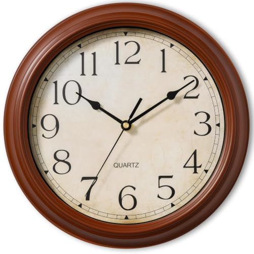 KECYET Wall Clocks Battery Operated Silent Small Vintage (Pumpkin Orange) | Kitchen Living room Analog Home office Bathroom Bedroom - color: D_pumpkin Orange, size: 8.5 Inch