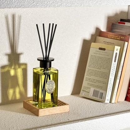 M&SENSE 6.3 oz Large Reed Diffuser Set | Eucalyptus Mint Scent Oil Diffuser with Sticks | Hotel Collection Non-Toxic Essential Oil |for Bedroom Bathroom Living Room - color: Eucalyptus Mint, size: 180ml