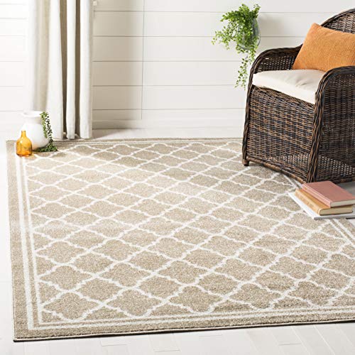 SAFAVIEH Amherst Collection Accent Rug - 4' x 6', Wheat & Beige, Moroccan Trellis Design, Non-Shedding & Easy Care, Ideal for High Traffic Areas in Entryway, Living Room, Bedroom (AMT422S) - color: Wheat/Beige, size: 4' x 6' (Rectangular)