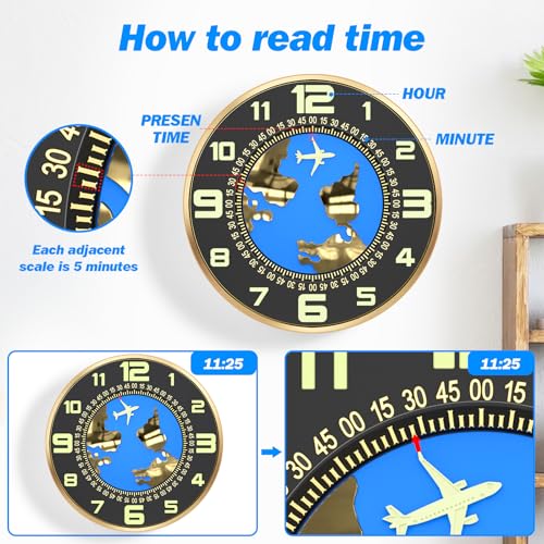 Wall Clock Decorative Wall Clocks Battery Operated (AA batterie not Included) 12 inch Silent Non-Ticking Metal Frame High End Texture Clocks for Living Room Bedroom Kitchen Office