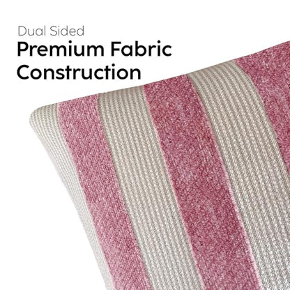 TEHALK Stripes Pillow Covers 18x18 Set of 2 - color: Pink1, size: 18" x 18" (Pack of 2)