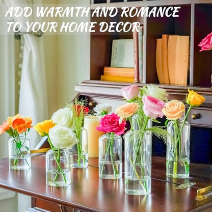 Glass Bud Vases Set of 24 - Clear Flower Vases for Centerpieces, Small Glass Vase Modern Bud Vase for Wedding Party Dining Table Centerpieces, Living Room Decorative, Home Decor - size: 24 Pcs