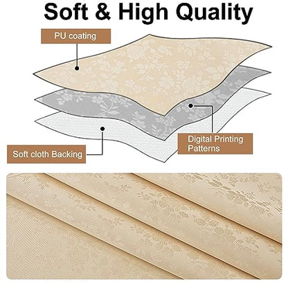 Smiry Rectangle Table Cloth, Waterproof Heavy Duty Vinyl Tablecloths, Wipeable Washable Table Cover for Kitchen and Dining Room (Beige, 60" X 84") (Pack of 2) - color: Beige, size: 84" x 60" (Rectangular) (Pack of 2)
