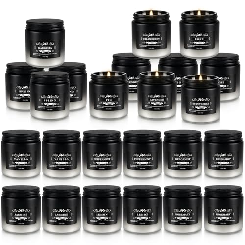 YOROXRG 24 Pack Scented Candles with Added Natural Essential Oils, 3.5oz, Suitable for Various Festivals, Parties, Yoga, and Home Scened - color: 24 Whtie&Black