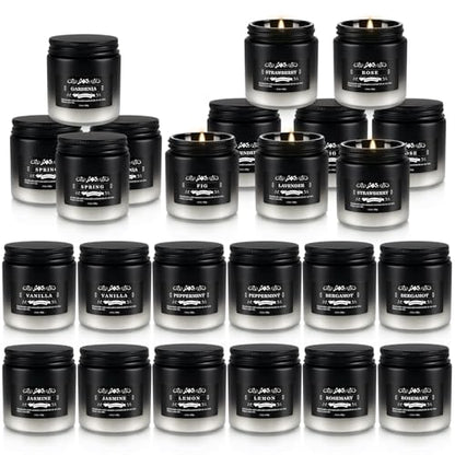 YOROXRG 24 Pack Scented Candles with Added Natural Essential Oils, 3.5oz, Suitable for Various Festivals, Parties, Yoga, and Home Scened - color: 24 Whtie&Black