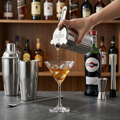 Elsjoy 18 oz Stainless Steel Cocktail Mixing Glass, Double Walled Bartender Mixer Cup Unbreakable Bar Mixing Tin for Stable Stirring