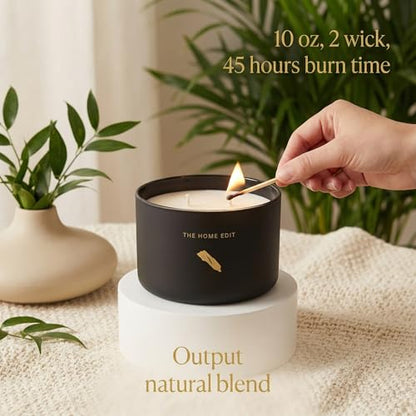 Hidden Label Black Oud Pepper Soy Candle, 10oz 2-Wick, 45H Bold Spice | Strong Masculine Aromatherapy | Non-Toxic Phthalate-Free | Even Melt No Tunneling | Luxe Reusable Glass Gift - color: Black oud