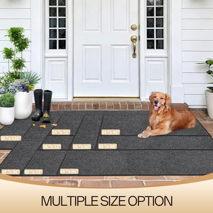 Amyracel Front Door Mat Indoor Outdoor Entrance, 24" x 72" All-Season Waterproof Doormat for Enterway, Heavy Duty Commercial Floor Mat, Fade Resistant, Rubber Back, Low Profile, Easy Clean | Commercial Floor Mat, Non Slip Natural Rubber Doormat, Fade Resi