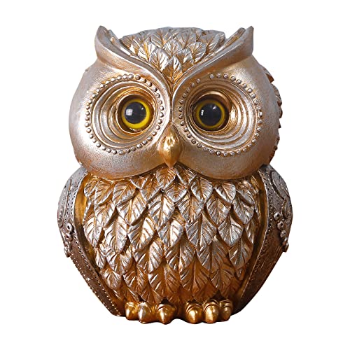 Artpaul Owl Decorations for Home Small Owl Decor Figurines Shelf Decor Home Office Living Room Decorations Birthday Gifts (Gold) - color: Style2-gold