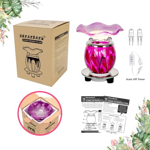3 in 1 Electric Oil Warmer Scented Wax Warmer with with Auto Off Timer Candle Tar Melt Warmer Wax Melter Fragrance Oil Burner(Purple2 Timer) - color: Purple-timer