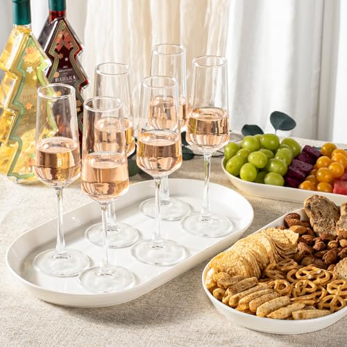 Taeochiy Large Oval Serving Platter Set of 3 (16"/14"/12") - White Ceramic Turkey Platters for Entertaining, Party Serving Tray, Oven Dishwasher Safe