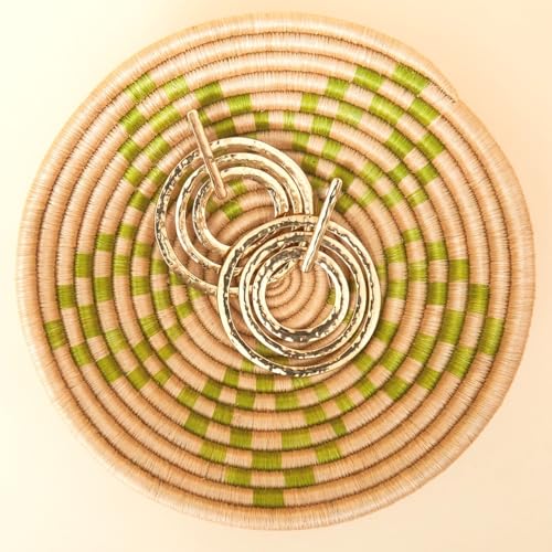 Small Decorative Bowl, Centerpiece, Storage, Organizaing, Home Décor Accents, Woven, Boho, 7" Wide, Green - color: Green