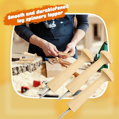 36 Pcs Wooden Shaker Peg Unfinished Wood Shaker Racks DIY Wood Wall Hooks with Screws for Hanging Clothes Hats, 3.62 Inches