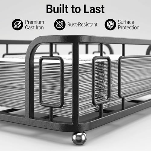 Guest Towel Holder Tray for Bathroom Countertop, Black Metal | Guest Bathroom, Powder Room & Vanity Use - color: H - Black Guest Towel Holder Tray, size: Guest Towel Holder