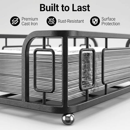 Guest Towel Holder Tray for Bathroom Countertop, Black Metal | Guest Bathroom, Powder Room & Vanity Use - color: H - Black Guest Towel Holder Tray, size: Guest Towel Holder