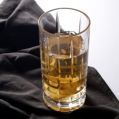 Tall Highball Drinking Glasses Set of 6, Water Glasses, Cocktail Glass 14 oz Clear - style: Style B
