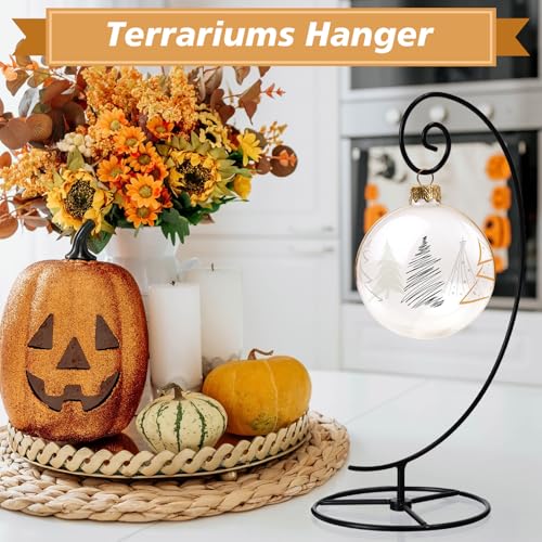 12 Pcs Ornament Display Stand 11 Inch Black Metal Stand for Hanging Glass Globe Terrariums, Witch Ball Festivals Wedding Ornament and Home Office Party Decor(Spiral) - style: Spiral