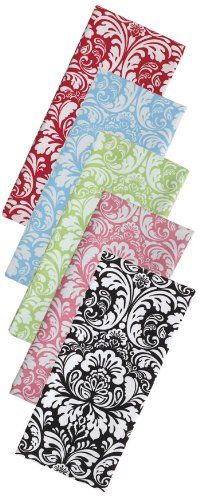 DII Cotton Dish Towel Set Damask Print, 18x28, Tango Red, 2 Count - color: Tango Red, size: Dishtowel, 18x28"