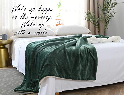 NANPIPER Throw Blanket Reversible Sherpa Flannel Blanket Super Soft Fuzzy Plush Fleece Microfiber for Bed/Couch(60"x80",Olive Green) - color: Olive Green, size: Twin