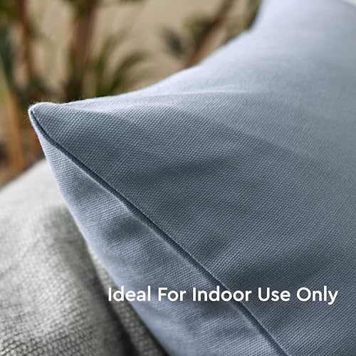 Encasa XO Throw Pillow Covers, Cotton, No Inserts 16"x16" B Grey | Durable Cotton Canvas | Concealed Invisible Zipper | Ideal for DIY & Embroidery | Living Room & Couch | Set of 2 - color: B Grey, size: 16" x 16" (Pack of 2)