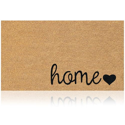 Coir Welcome Mat, Non-Slip, Home Love, 17 x 29 in | 100% Natural Coir, Anti-Shedding, Durable PVC Backing, Traps Dirt and Mud, Indoor and Outdoor Entryway, Easy to Clean - color: Home Love
