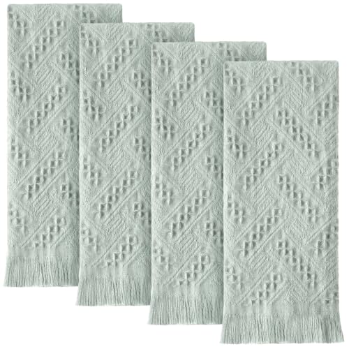 HunnmingRe 16 Pack Boho Hand Towel for Kitchen,Mint Green | 14x30 Inch, 100% Turkish Cotton, Summer Boho Decorative ,Towel Waffle ,Farmhouse Decor ,Absorbent Soft ,Guest Gift - color: Mint Green