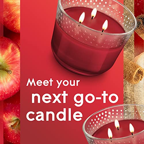 Glade Candle Apple Cinnamon, Fragrance Infused with Essential Oils, Air Freshener Candle, 3-Wick, 6.8 Oz