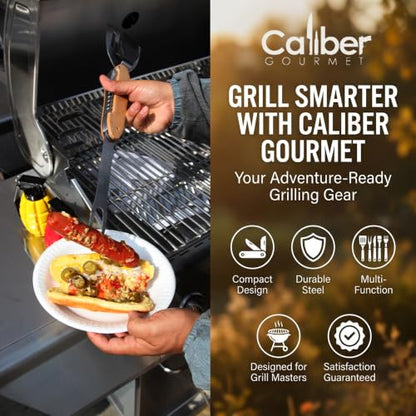 5-in-1 Multi Tool BBQ Barbecue Grill Accessories, Tools Set Kit, Camping Accessories, Grilling Parties, Detachable, Includes Brush, Spatula, Fork, Bottle Opener, Wine Corkscrew