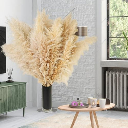10 PCS 40" Tall Pampas Grass Stems in Natural Beige, Add a Boho Touch to Your Space—Pompas Grass Ideal for Floral Arrangements, Floor Vases, Weddings, and Creating a Bohemian Ambiance at Home. - size: 40inch-10PCS
